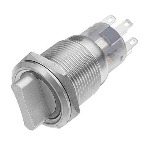 Tomeco 2018New Led Multicolor 19Mm 3 Position 12V Waterproof Stainless Steel Latching Metal Selector Switch Metal Rotary Push Button - (Color: White) #TOP2