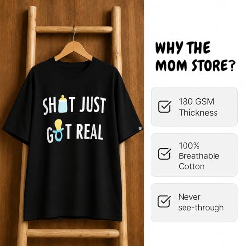Image of The Mom Store Mom T-Shirt | Cotton | Pre and Post Pregnancy | Quirky Statements | Comfortable | Oversized