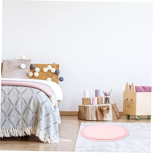 Kisangel Ronde Klimmat Peuter Speelkleed Circulaire Tapijten Cartoon Tapijten Kids Crawling Pad Baby Speelkleed Peuter Speelhuisje Benodigdheden Katoen Roze Peuter Vloerkleed Kids Katoen - Afbeelding 8