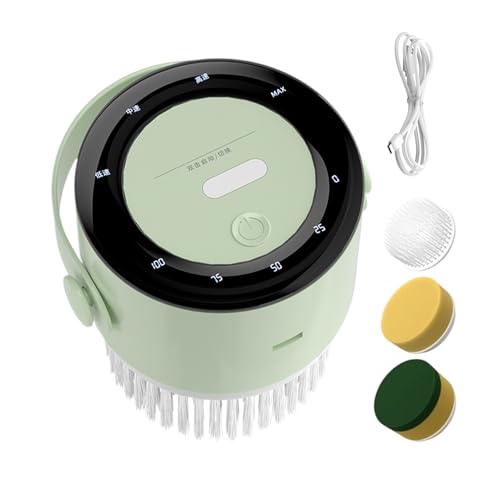 Scrubber eléctrico | Scrubber eléctrico recargable 1200 mAh para limpieza de baño | con 3 cabezales reemplazables potentes sin cable | para inodoro, bañera, suelo azulejos superficies duras
