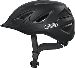 ABUS Urban-I 3.0 Casco urbano - Casco da bici contemporaneo con fanale posteriore per il traffico cittadino - Per uomo e donna - Nero, Taglia M