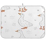 Utilisations multiples : nos tapis de séchage multifonctionnels pour vaisselle peuvent attraper les gouttes sous un égouttoir à vaisselle et ils sont parfaits pour sécher la vaisselle, les verres, les pots, les fruits, les légumes, etc. Protège votre comptoir des éraflures et des rayures tout en gardant votre précieux verre en sécurité. Ce tapis de vaisselle} peut également être utilisé comme tapis résistant à la chaleur, tapis pour animaux de compagnie et tapis de pique-nique.