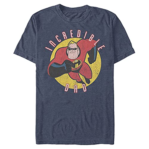 Image of Disney Men's Incredible Dad T-Shirt, Navy Blue Heather, XXXXXL