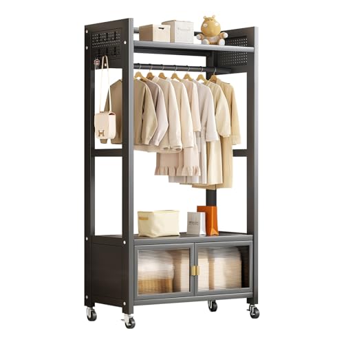 MEMETARO �n���K�[���b�N ���[�h���[�u �R�[�g�n���K�[ �Y�f? PC �m�����b�N ���^�����b�N �L���X�^�[�t�� �m���|�� ��� �V���O�� �h�o ���@�\���[ �ω׏d115kg ��e�� �ߗގ��[ �ȃX�y�[�X ���� 171*60*34cm �u���b�N