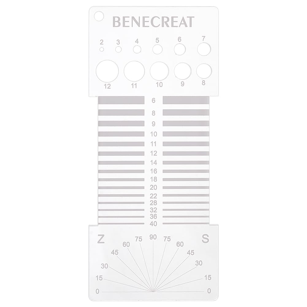 BENECREAT Acrylic Spinner Control Card - 6.3" X 2.7" Multifunctional Knitting & Yarn Measuring Tool, 4mm Thick
