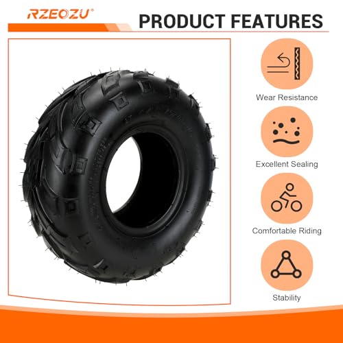 RZEOZU 145/70-6 Tires, Mini Bike Front Wheels Rims and Tires Assembly Kit Compatible with Coleman CT100U CC100X Baja DB30 Motovox MBX10 MBX11 Monster Moto 80 105cc Minibike Go Kart Parts V-Tread Tire by RZEOZU - Image 8