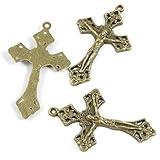 Größe: 25 x 41 x 3 mm. O9TW5A Inri Jesus-Kreuz, Antik-Bronzefarben, für Schmuckherstellung, Bastelarbeiten antique bronze