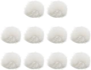 LKXHarleya - 10 Pompones Suaves y esponjosos, pequeños Pompones artesanales de 25 mm para decoración del hogar, Color Blanco