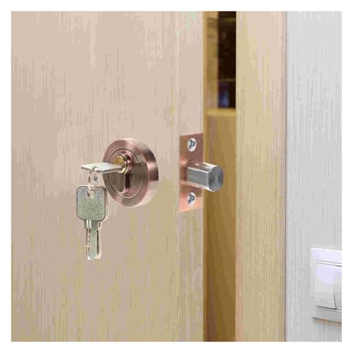 OHORTLNB Serratura per porta serratura a cilindro maniglia serratura chiave bullone serrature per anteriore in lega di zinco singolo catenacci manopola (come mostrato 1)