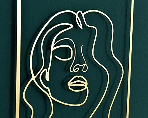 Metal Wall Art Modern Wall Decor Minimalist Wall Art Bedroom Wall Art Gold Wall Decor 0.12” Thickness Single Line Wall Art Gold Metal Single Line Art Wall Decor Sculptures Accent Abstract Decor For Living Room 18X12 Inches 3 Set #TOP4