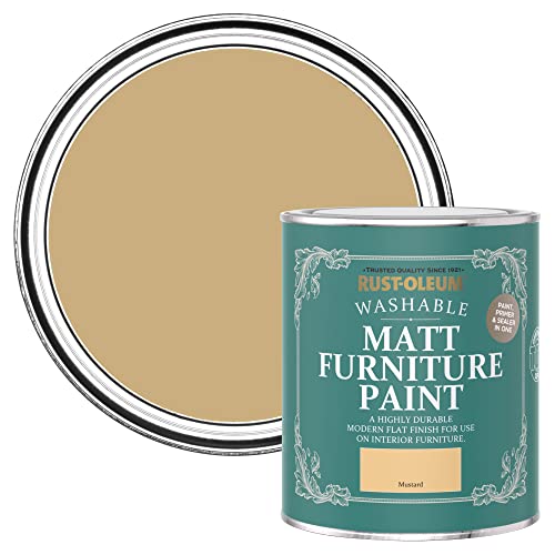 Rust-Oleum Yellow Furniture Paint in Matt Finish - Mustard 750ml
