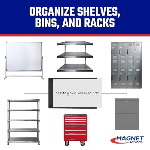 Master Magnetics Heavy-Duty Magnetic Labels - Magnetic Label Holders for a Metal File Cabinet, Shelf, Whiteboard - Fits Signs and Tags - 5" L x 3" H - Includes 35 Perforated Cards - 25-Pack by Master Magnetics - Image 4