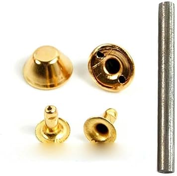 100piece Metal Fashion All Size Shape Rivet Spike Studs Clothing Decoration DIY with Tool-Bucket Rivet Gold-12mm
