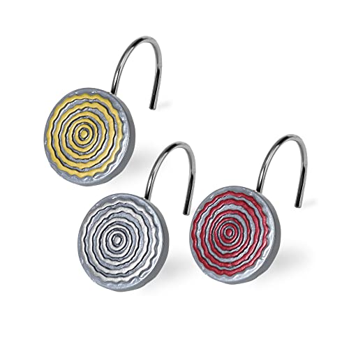 Popular Bath Sedona Elegant Collection 12 Shower Hooks, Grey