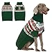 IECOii 犬 クリスマス 服 タートルネック 犬 セーター 犬 服 冬 スノーフレーク柄犬の服 誕生日 聖夜 新年 防寒着 トイプードル 服 チワワ 服 フレブル服 中型犬 グリーン 2XL