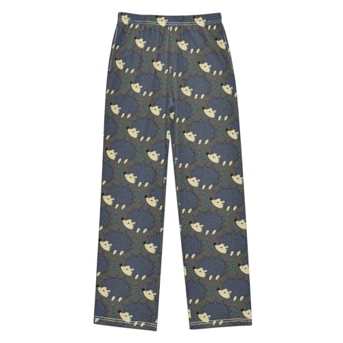 ZZXXB Cute Hedgehog Pattern Boys Long Pants Soft Trousers Elastic Waist Kids Lounge Bottoms with Pockets S-XL