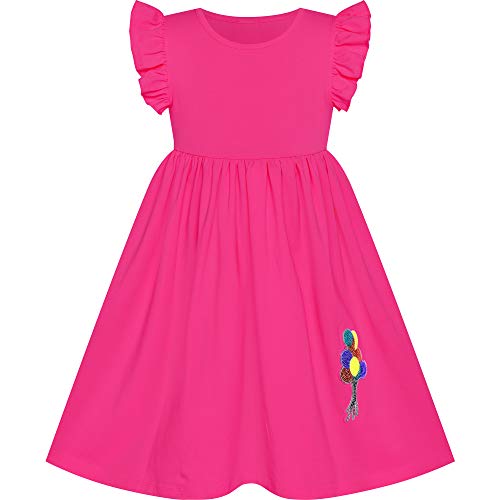 Sunny Fashion Girls Dress Casual Cotton Flying Sleeve Balloon