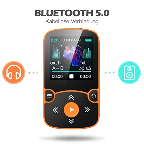 AGPTEK MP3 Player mit Bluetooth 5.0 und 32GB Speicher
