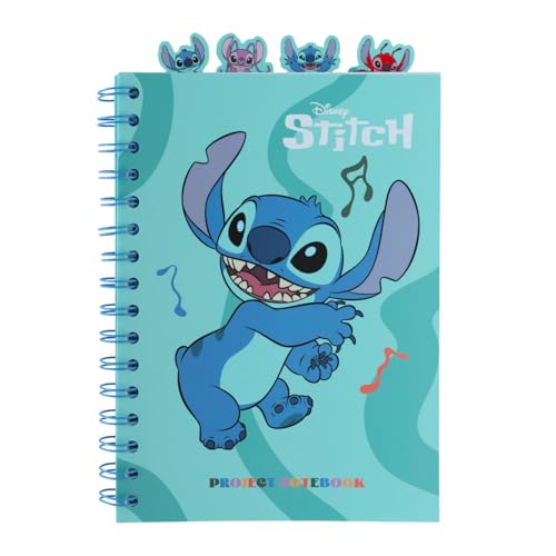 Grupo Erik - Carnet de Notes A5 Disney Stitch avec Intercalaires, 160 Pages Pointillées | Notebook, Bullet Journal, Carnet Spirale