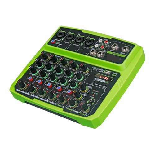 USB 4/6 �`�����l���~�L�T�[ DJ �R���\�[���I�[�f�B�I�~�L�T�[ Bluetooth 48V �t�@���^���d���x�����s�[�g���ʃT�E���h�~�L�V���O�R���\�[�� �g���₷��(Green,6 Channel)