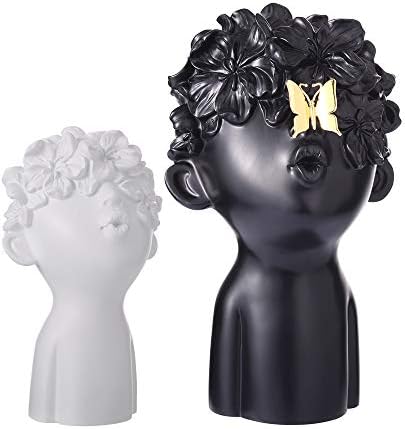 Notakia Home Decor Statues Sculptures Decoration Resin Figure Gift (White and Black)