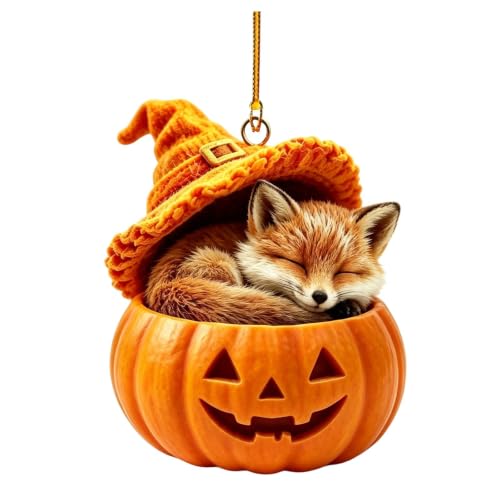 Forest Animal Acorn Ornaments, Woodland Christmas Decor with Squirrel Fox