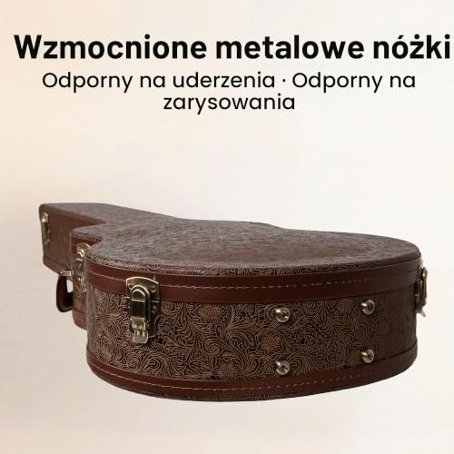 Crossrock drewniany futerał do gitary elektrycznej Gibson SG – Blossom Brown (ekoskóra), bordowa welurowa wyściółka, zamek – Designer Series CRW530SGBQ