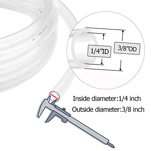 1/4’’ Id × 3/8’’ Od - 10 Ft Clear Plastic Vinyl Tubing, Flexible Pvc Hose Lightweight Non-Toxic Vinyl Tube For Transfer Water Air Oil #TOP1