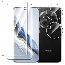 3D Full Coverage Curved Tempered Glass Film +Camera Protector Designed for Honor Magic 6 Pro Screen Protector,9H Hardness,Explosion-Proof 2 Sets