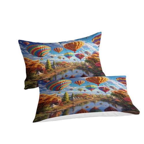 Housse de couette montgolfière 3D King 220x240cm avec 2 taies d'oreiller - 6