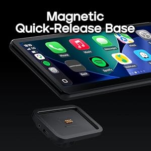 CarpodGo T4 Plus 10.9" 1000-Nit 60fps Portable CarPlay Screen for Car, Wireless Apple Car Play & Android Auto, Magnetic Quick-Release Mount with Pogo-Pin Power, Full HD Touchscreen, Fits Cars Trucks & RVs — photo 4 of 6
