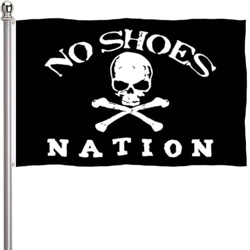 No Shoes Nation Flag 3x5 Outdoor Double Sided 3 Ply-Vivid Color Clear Pattern Reinforcement Sewing Durable Polyester with 2 Brass Grommets