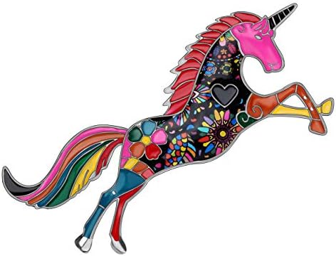 DUOWEI Dainty 6 Colors Unicorn Horse Brooch Fancy Unicorn Lapel P...
