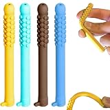 4 pcs kaubare Atemstäbchen Silikon atmungsaktive Kaustäbchen Kaustrohspielzeug Autismus Kauspielzeug biegbare ätherische Öl Atemstäbe für Konzentration und klare Atemfunktion Erwachsener (A)