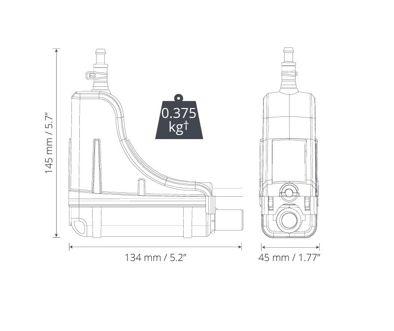 ASPEN Silent + Mini Lime Bomba de desagüe de condensación con canaleta en ángulo para aire acondicionado de pared / 5.ª generación (Paquete de repuesto (OEM) SIN CONDUCCIÓN)