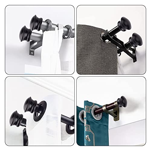 GORGECRAFT 4PCS 1x1 Black Drapery Round Curtain Rod Finials Roman Shower Curtain Rods with Screws Plastic Small Mushroom Shape Replacement Decorative Mini Head Caps for 5/8 Inch Dia Rod M5 Thread Dia - Thumbnail 7