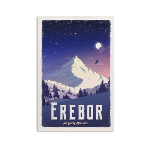 Movie Erebor Lord of The Ring Travel Poster Canvas Wall Art Print Modern Home Room Decor Framed And Unframed Poster 24x36inch(60x90cm)