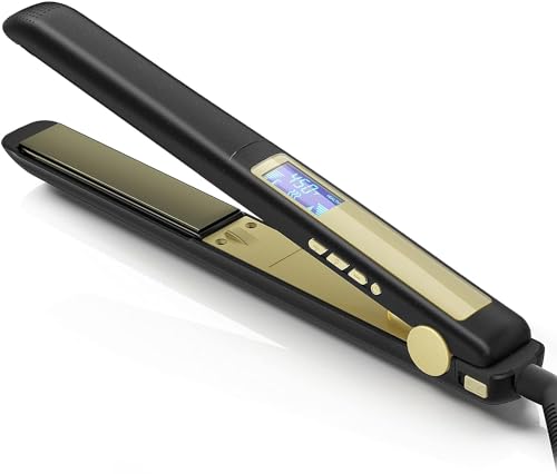 Plancha para el cabello profesional con revestimiento en nano-titanio, plancha 2 en 1 para alisar el cabello y darle brillo, plancha dual voltaje miniatura 1