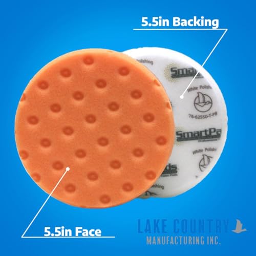 Smart Foam Pads Dual Action 5.5 inch Cut and Polish Combo (3-White, 3-Orange, 5.5 inch) | Perform 2-Step Compounding/Polishing Automotive Paint Correction Detail with Ease! by Lake Country - Image 5