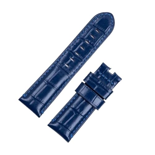 24mm ���U�[���v�o���h�����p�X�g���b�v PAM441 111 �X�e�����X�o�b�N���x���g�ƌ݊�������(Blue,24MM PM MARK_SILVER FOLD BUCKLE)
