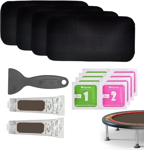 11 Stück Trampolin Sprungtuch Reparaturset, Flicken Selbstklebend Stoff, Reparaturset für Markisen, Wasserfeste Reparaturflicken für Trampolin Sprungmatte Reparieren (A)