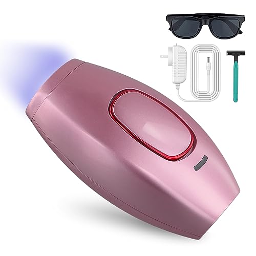 Epilatore Luce Pulsata, Professionale per Depilazione Permanente Viso e Corpo, Elettrico e Portatile Depilatore Laser Donna, Depilatore Donna Luci Pulsate (Oro rosa)