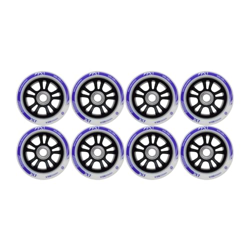 Bont FX1 Roller Skate Wheels with 688 Mini Bearings - Derby and Indoor Speed Quad Skating - Pack of 8 with bearings
