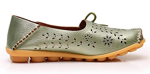 VenusCelia Mocassim feminino respirável confortável para caminhar, escritório, Neongreen(cutouts), 7