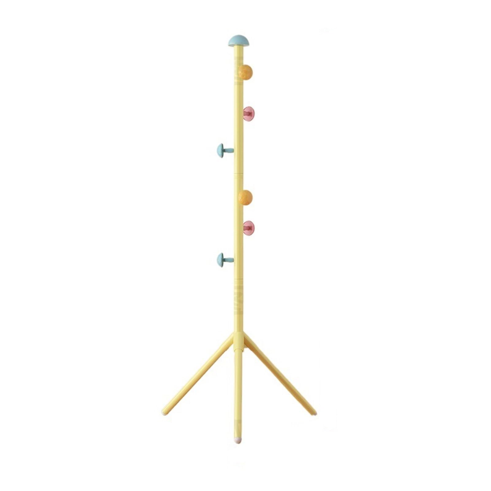 YAOHY Metal Garment Rack, Freestanding Mushroom Clothing Rack, Colorful Ball Hooks Racks for Hanging Clothes, for Corner Bedroom Entryway Living Room Hotel(Yellow)