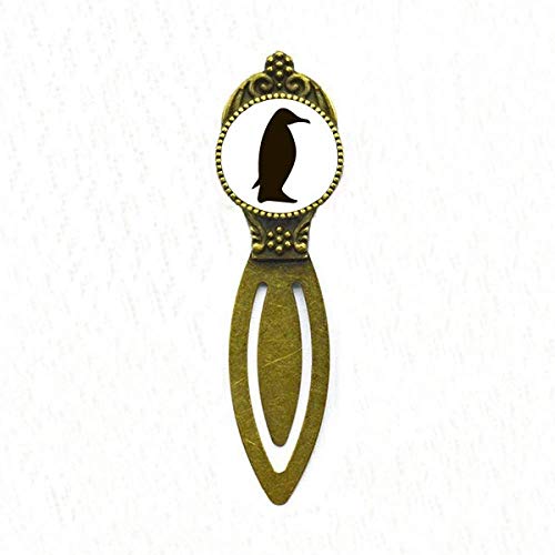 Marque-page motif pingouin noir rétro anti-glisse