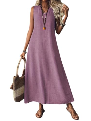 Robe longue en coton et lin pour dissimuler les formes avec élégance