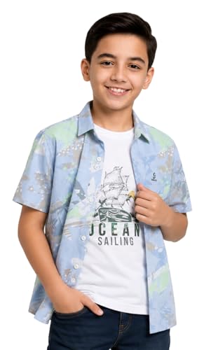 Image of CAVIO Boys Printed Shirt and T-Shirt Regular Fit Casual Half Sleeve