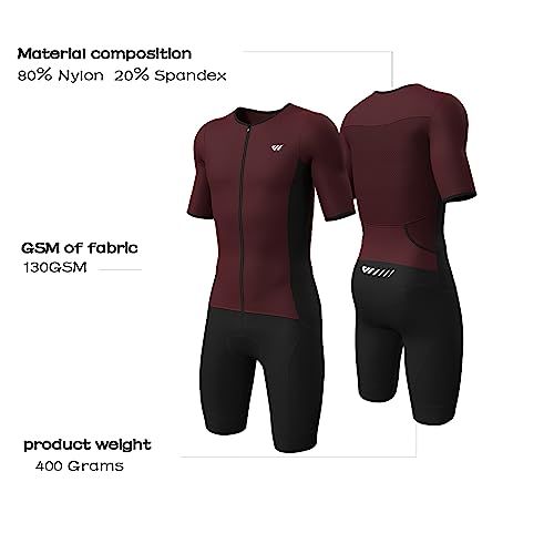 Lo.gas Logas Men‘s Triathlon Suit Trisuit Race Skinsuit Cycling Speed Suit Swimskin Bike Swim Run