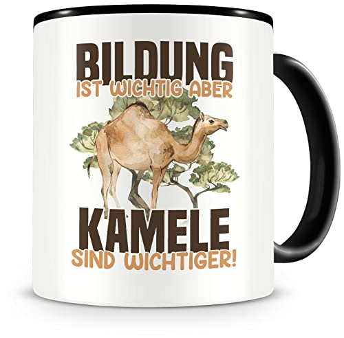 Samunshi® Kamel Tasse mit Spruch Bildung Wichtig Kamele Wichtiger Geschenk